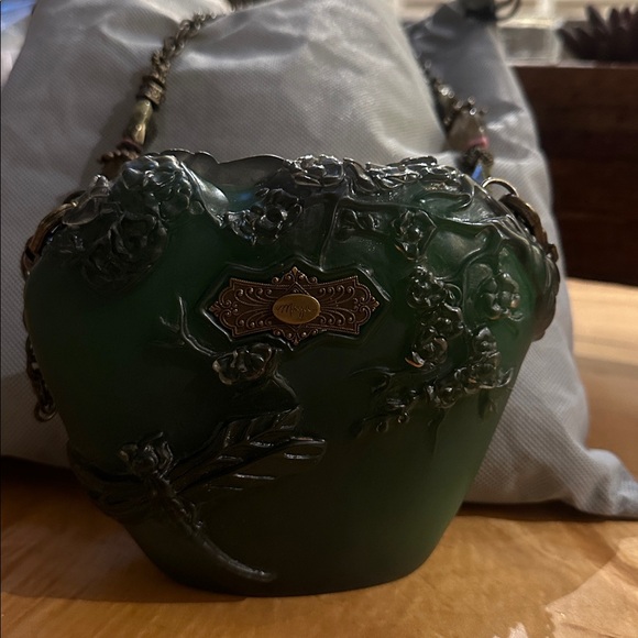 Rare Maya Evangelista Boho Frost Dragonfly Resin Shoulder Bag Beaded chain Strap - Picture 2 of 7